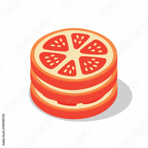 Stack of Sliced Grapefruits