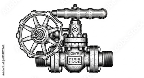 Monochrome Engineering Valve Graphic 