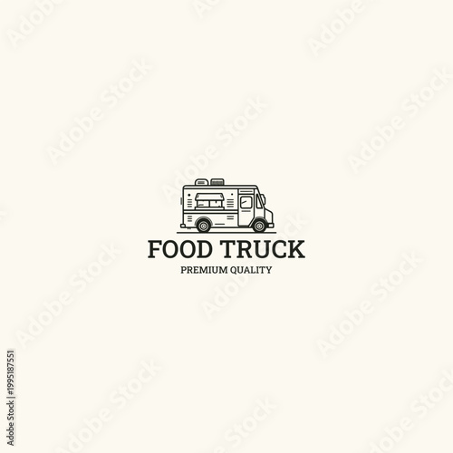 Food truck logo icon design template vector illustration