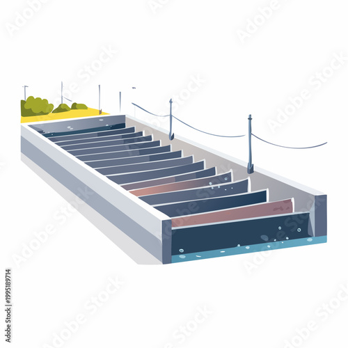 Water Treatment Clarifier Tank with Sludge Settling