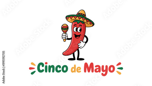 Cinco de mayo celebration mascot character
