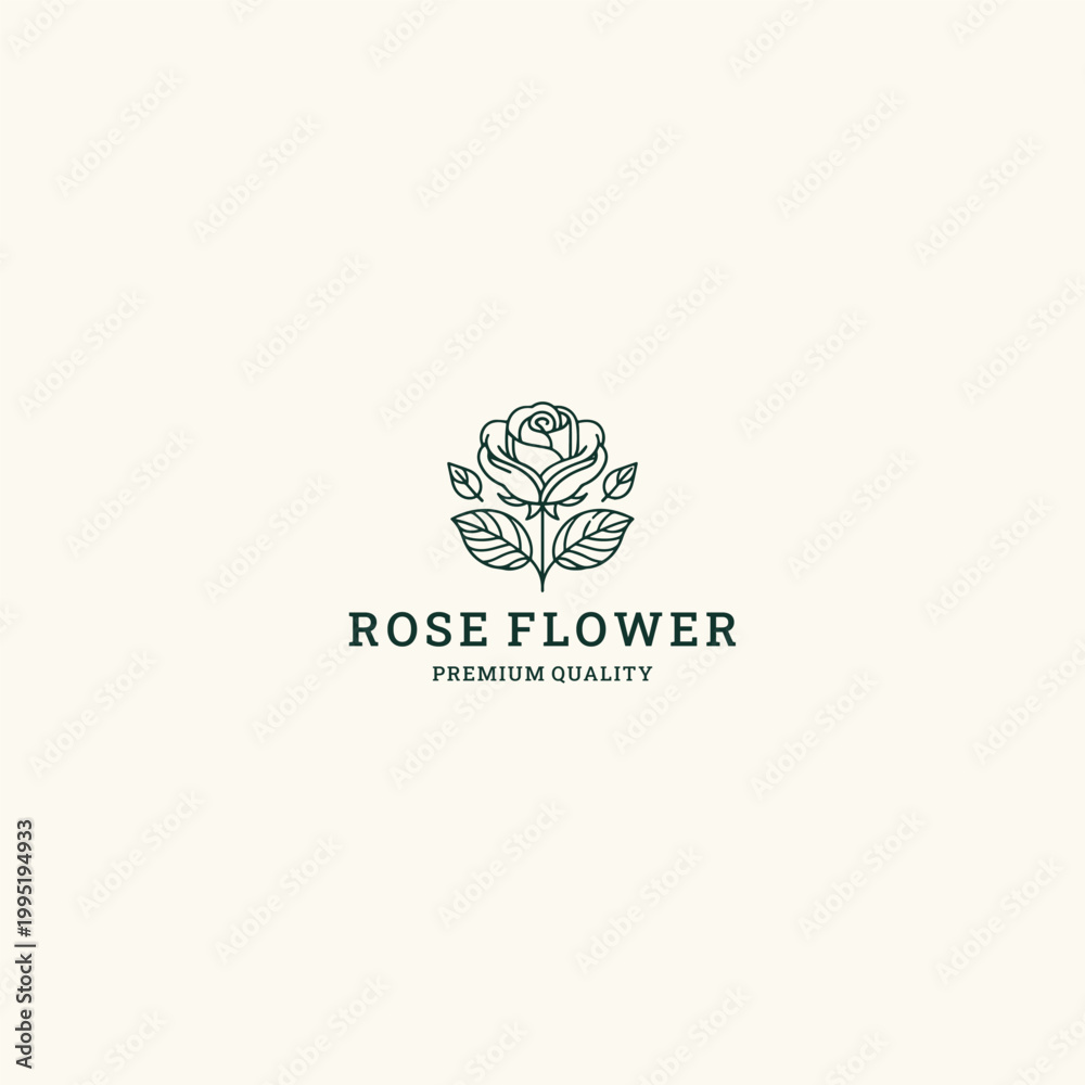 Fototapeta premium Rose flower logo design template vector illustration