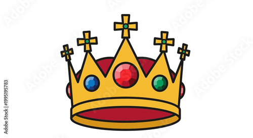 Royal Golden Crown with Jewels - Symbol of Power and Royalty