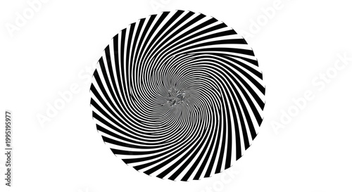 Hypnotic Black and White Swirl Optical Illusion