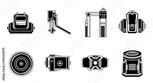 Collection of Vintage Cameras with Various Designs and Styles.