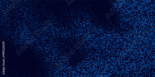 High speed dot moving technology concept. stripes halftone with blue light. speed movement pattern and motion blur over dark blue background. Vector Illustration.