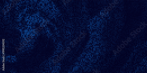 High speed dot moving technology concept. stripes halftone with blue light. speed movement pattern and motion blur over dark blue background. Vector Illustration.