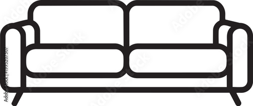 Black outline of a two-seater sofa
