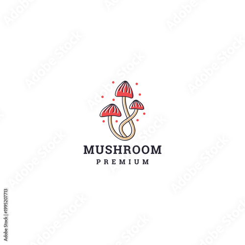 Mushroom logo icon design template flat vector