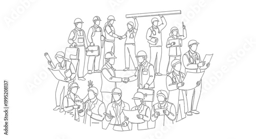 Diverse group of people working together.