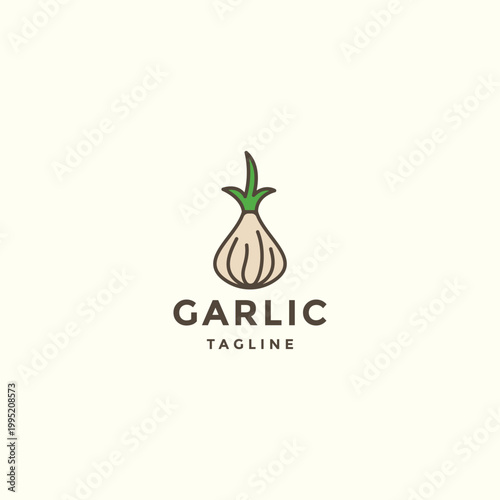 Garlic logo icon vector illustration
