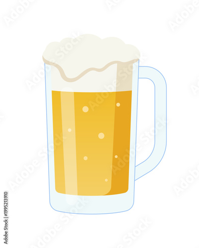 ジョッキに入った生ビールのイラスト
