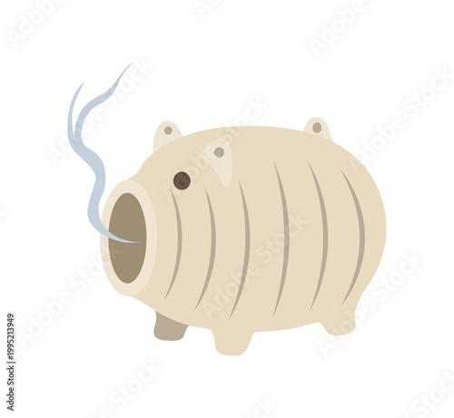 豚の蚊遣り器のイラスト