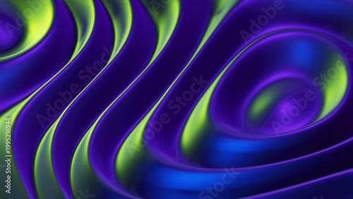 Futuristic Abstract Liquid Metal Waves, Dark Iridescent Sci-Fi Aesthetic