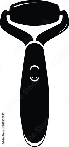 Silhouette facial stone roller for skincare and beauty treatment vector design