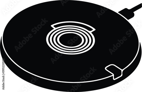 Silhouette modern automatic robotic vacuum cleaner for smart home cleaning vector design