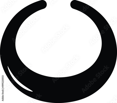 Silhouette of a minimalist circular necklace fashion accessory icon vector design