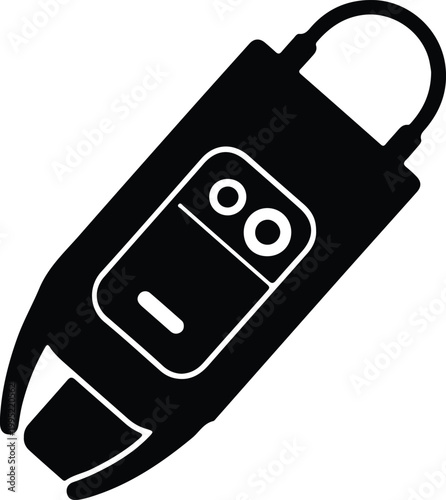 Silhouette of a modern handheld walkie talkie radio communication vector design