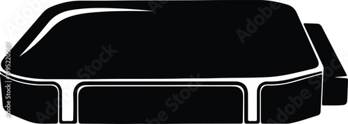 Silhouette of a modern soap dish container for bathroom accessory vector design