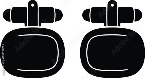 Silhouette pair of elegant men's cufflinks for formal business attire vector design