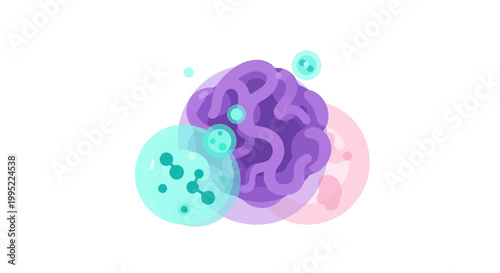 Abstract illustration of a human brain with interconnected neural network nodes. EPS Editable. Vector Illustrations.