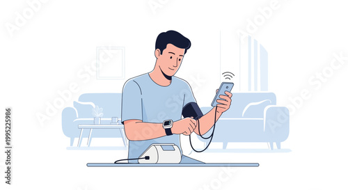 Online doctor consultation via telemedicine illustration on a health app