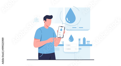 Man using smartphone for telemedicine illustration with online doctor consultation.