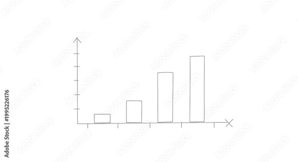 Fototapeta premium Simple Bar Chart Graph Ascending Data Growth Concept