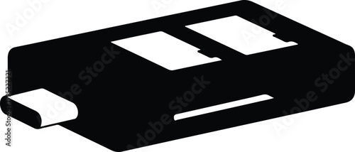 Silhouette USB Type C card reader icon vector design