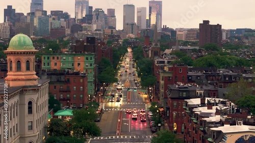 aerial view of the city of Boston