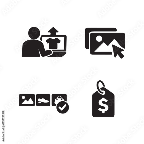 Online shopping interface with product display user interaction and payment options on transparent background