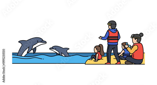 Delightful Dolphins Performing Tricks in the Sparkling Blue Ocean for Spectators.