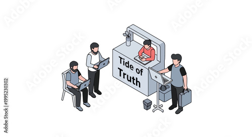 Illustration Depicting the Concept of Truth and Information Dissemination.