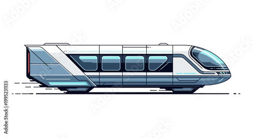 Fotografie Futuristic High-Speed Train Vector Illustration