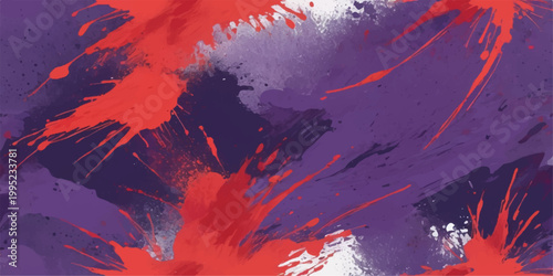 Abstract colorful watercolor splash background with paint splatters ink texture grunge vector illustration brush pattern paper shapes blobs and drops in vibrant red tones