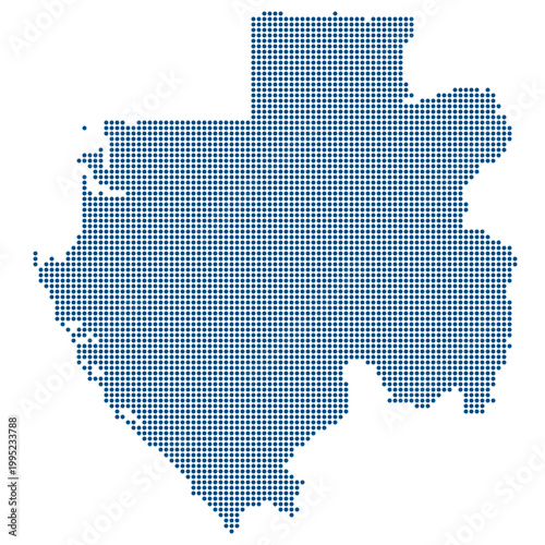 Gabon dotted map blue minimal transparent background vector