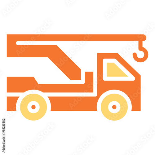 Crane Truck Glyph Color Icon