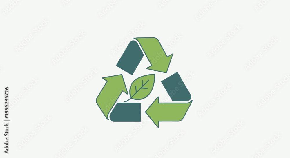 Obraz premium Recycling symbol with green arrows.