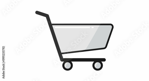 Shopping cart icon on wheels.
