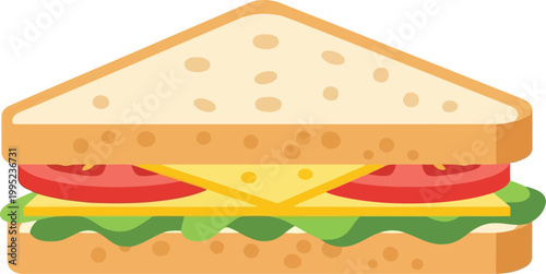 Delicious sandwich with lettuce, tomato and cheese