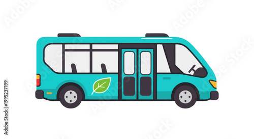 Modern eco-friendly electric shuttle bus for sustainable city public transport.
