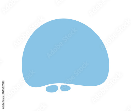 Abstract organic blue flat round shape with solid color and fluid form set. Asymmetric blob and smooth background add a minimal touch. Perfect as a color element for modern set.