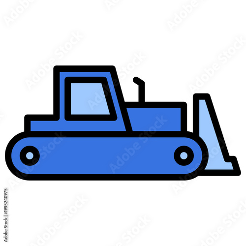 Bulldozer Outline Color Icon