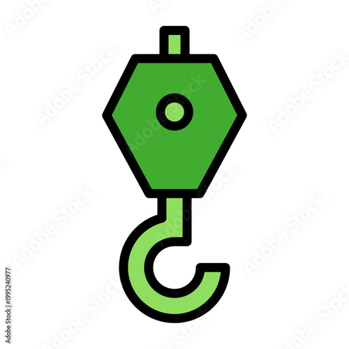 Crane Hook Outline Color Icon