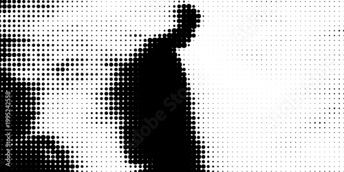 Black and White Abstract Halftone Dot Texture Background