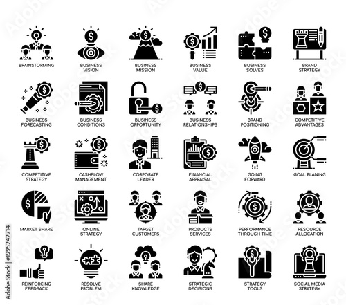 Business Strategy , Thin Line and Pixel Perfect Icons