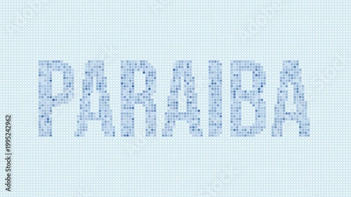 Paraiba, Brazil dotted map animation. Digital style shape of the state. Paraiba, Brazil shape and title dots appear with bulb flickering effect. Intro, outro, logo, title video.