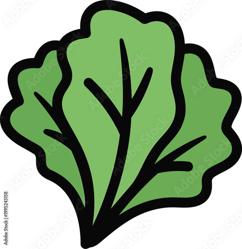 Green leaf icon with black outline