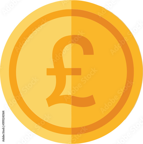 Golden pound coin icon