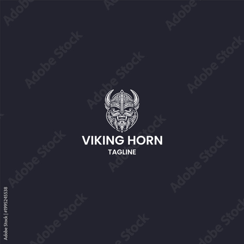 Viking horn logo template vector illustration design